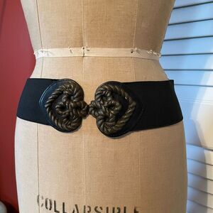 DEENA & OZZY | black & brown stretch belt S/M